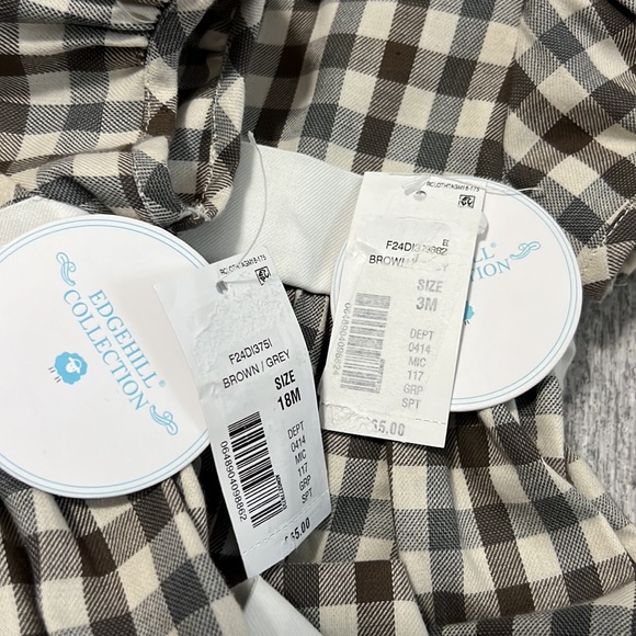 Edgehill Collection Plaid Peter Pan Collar Short Sleeve A-Line Dress - Picture 11 of 11